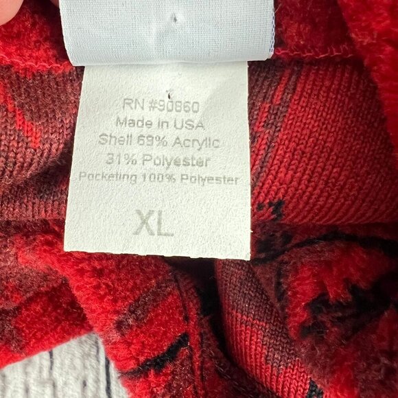 Vintage Artisans Red Cardinal Bird Oversized Cozy Fleece Michigan Jacket XL - Picture 3 of 7
